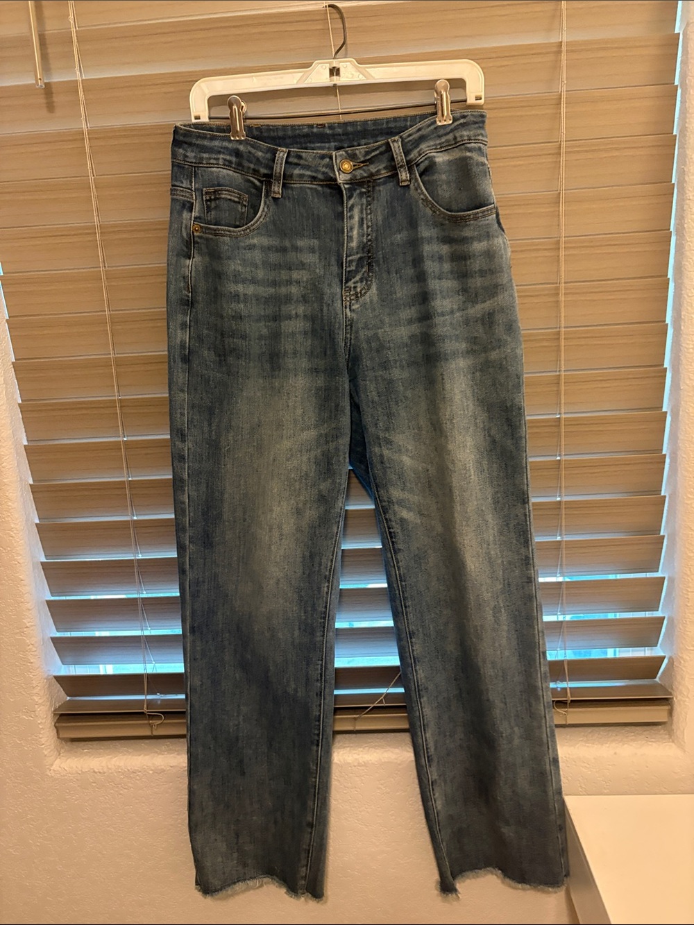 Women’s Faded Blue Straight Leg Jeans
